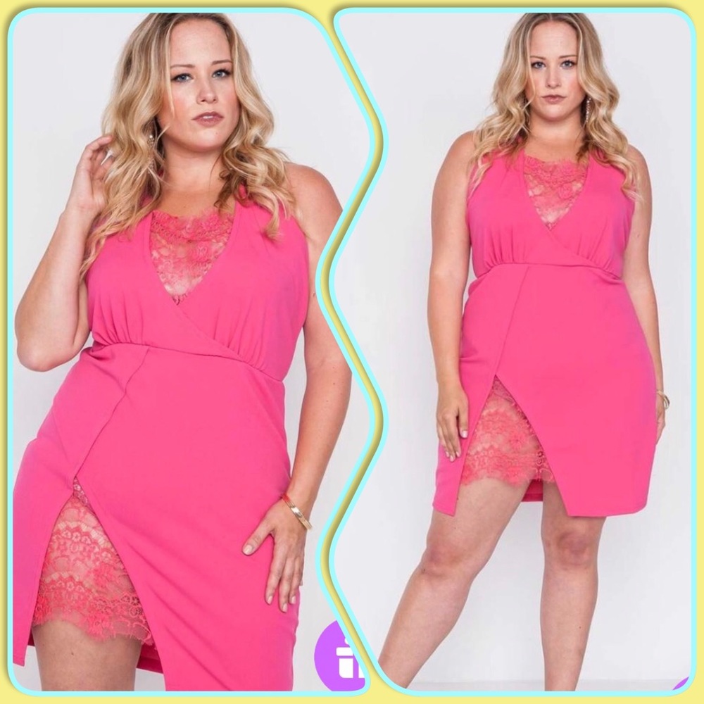 Cute and Stylish Plus Size Pink Dress.